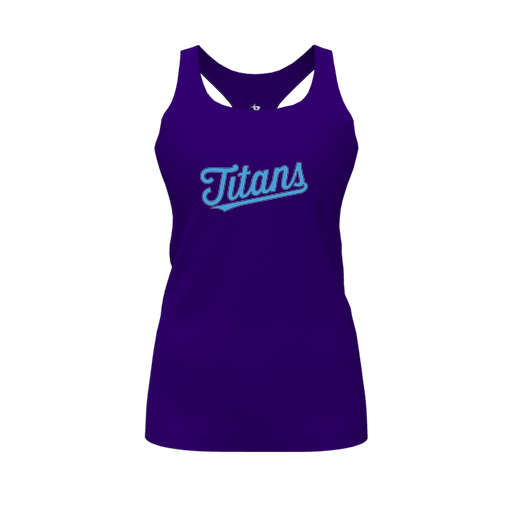 [FT0TRBPP-FYS-LOGO2] Decker Racerback Tank Top (Female Youth S, Purple, Logo 2)