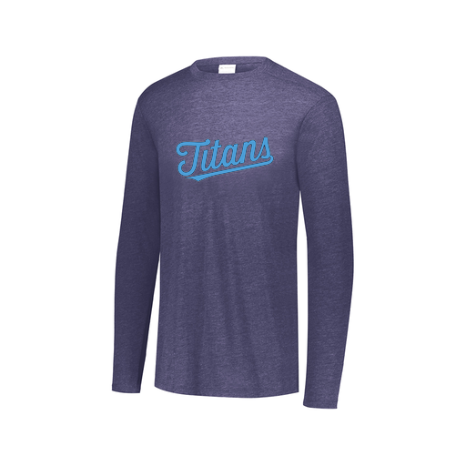 [FTLCUBNV-AXS-LOGO2] Decker Men's Tri-Blend T-Shirt - Long Sleeve (Adult XS, Navy, Logo 2)