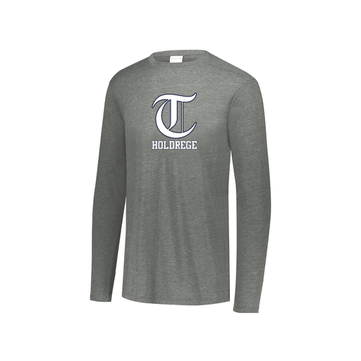 [FTLCUBGY-YS-LOGO3] Decker Youth Tri-Blend T-Shirt - Long Sleeve (Youth S, Gray, Logo 3)