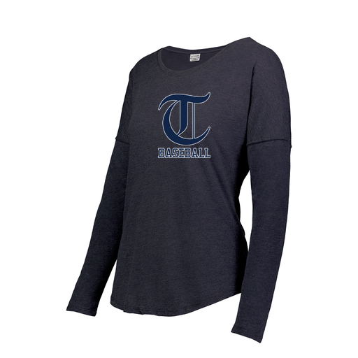 [FTLCUBNV-FAXS-LOGO1] Decker Women's Tri-Blend T-Shirt - Long Sleeve (Female Adult XS, Navy, Logo 1)