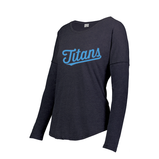[FTLCUBNV-FAXS-LOGO2] Decker Women's Tri-Blend T-Shirt - Long Sleeve (Female Adult XS, Navy, Logo 2)