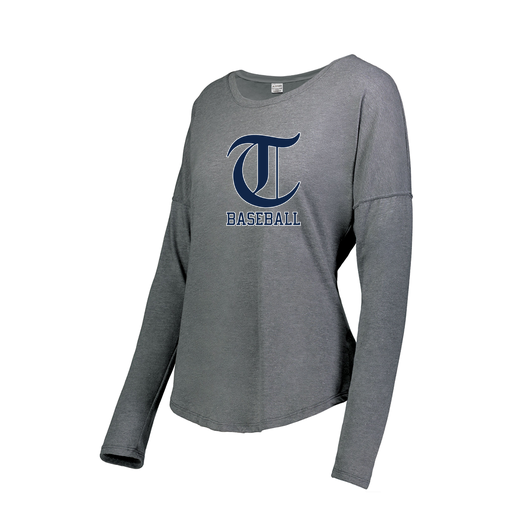 [FTLCUBGY-FAXS-LOGO1] Decker Women's Tri-Blend T-Shirt - Long Sleeve (Female Adult XS, Gray, Logo 1)